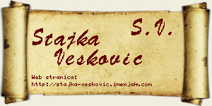 Stajka Vesković vizit kartica